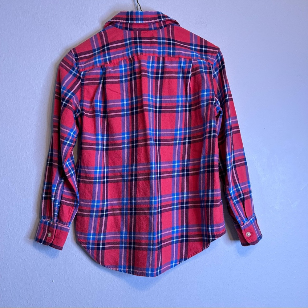 Polo by Ralph Lauren‎ Boys Red and Blue Plaid Kids Flannel Button Down Size S-8 - Picture 2 of 9